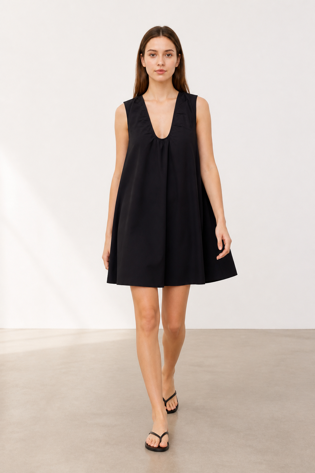Black Sleeveless Loose A-Line Dress Costume Dresses detail 2