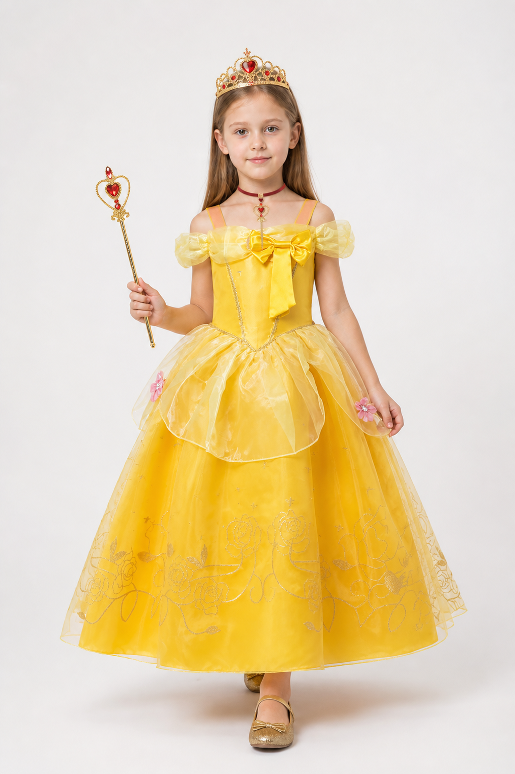 Princess Costume with Crown and Magic Wand Costume Headwear detail 2