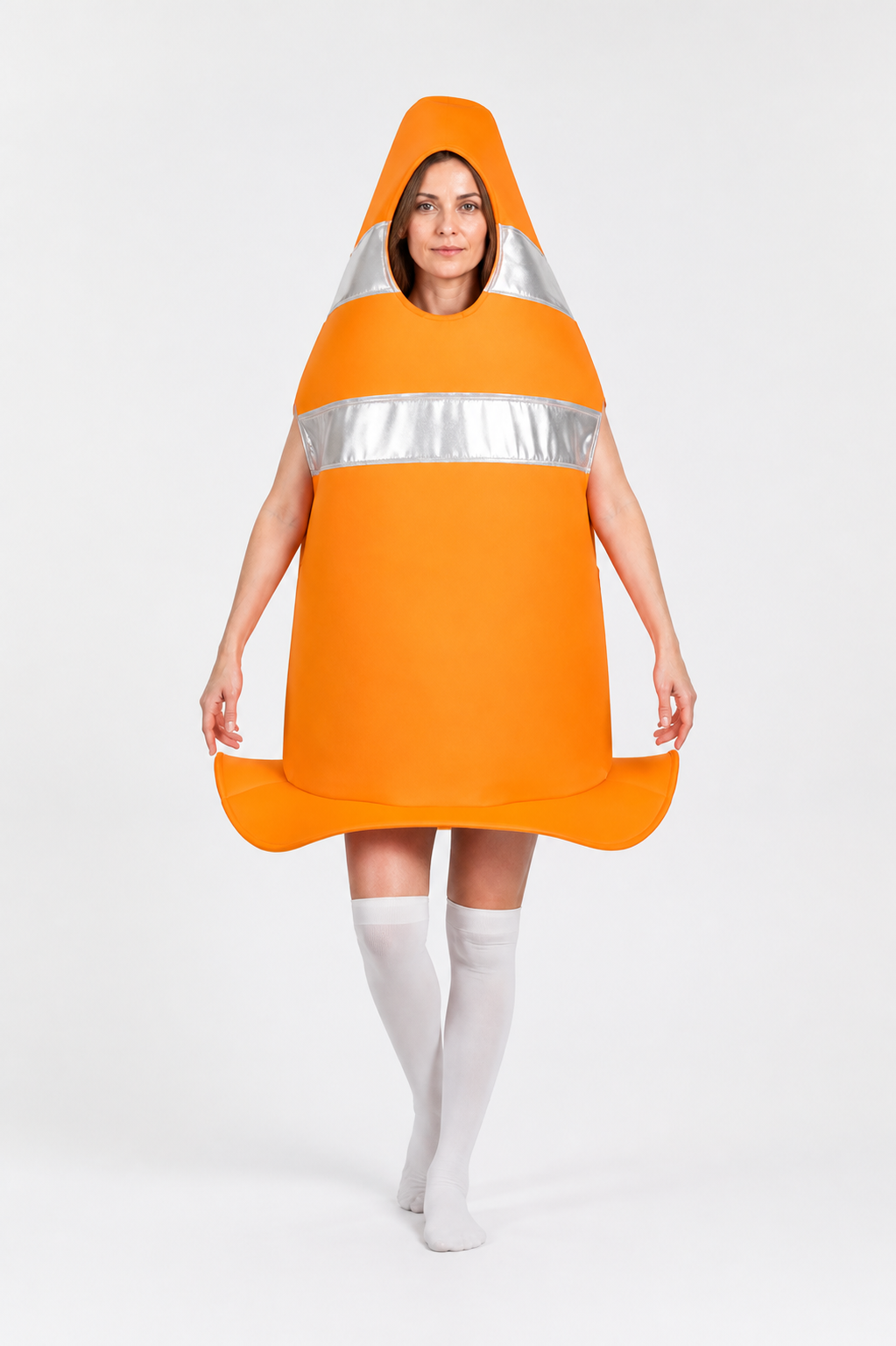 Orange Traffic Cone Costume with Reflective Strips Costumes detail 2