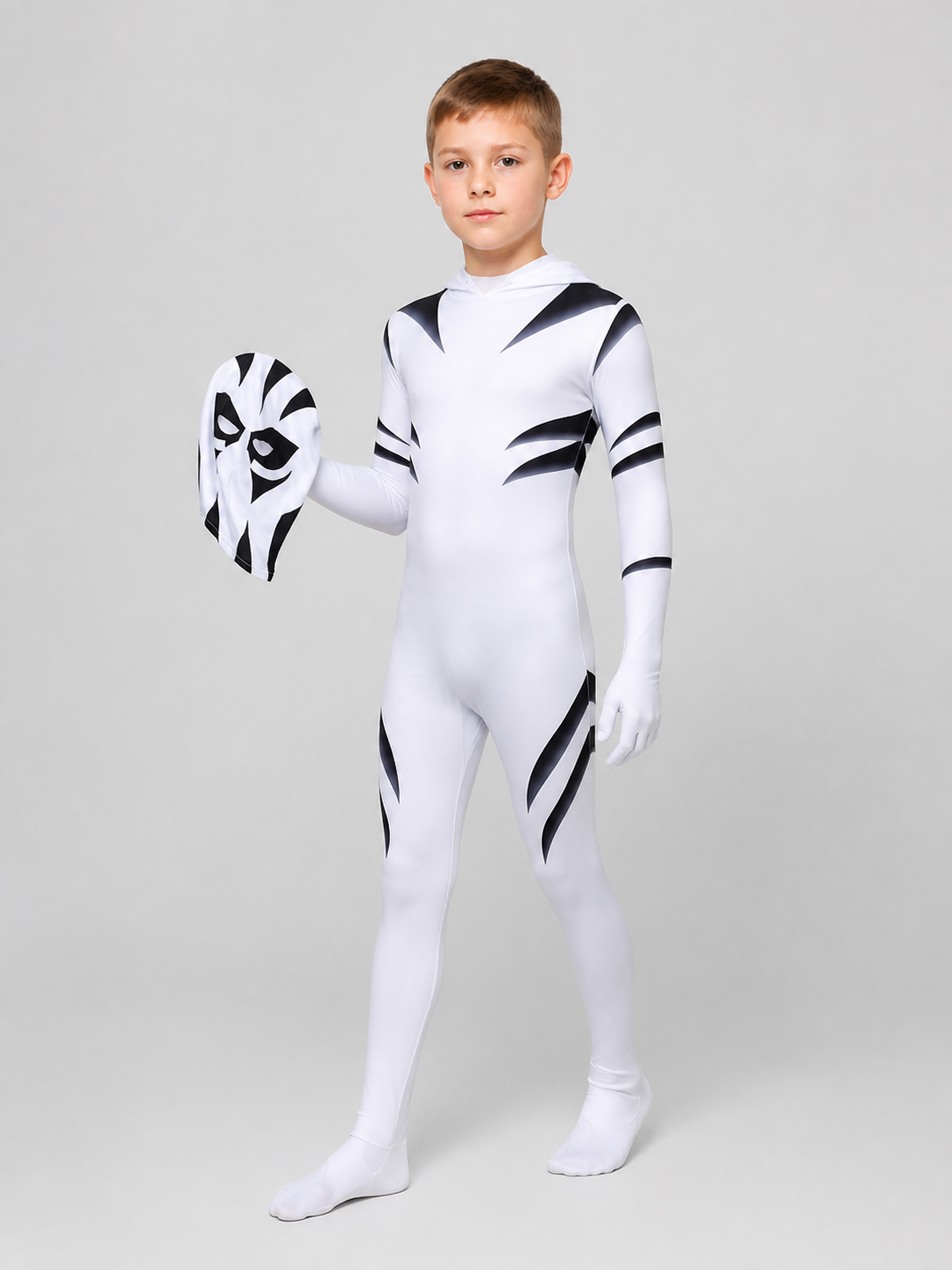 White Tiger Cosplay Costume Jumpsuit with Hood Costumes detail 2