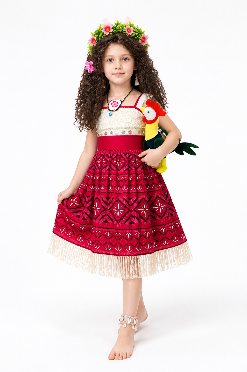 Children's Moana Carnival Dress with a Lace Top