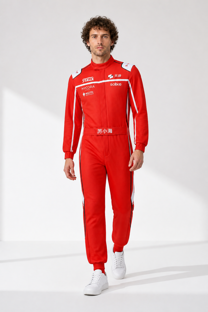 Red Racing Jumpsuit with White Stripes product detail 2