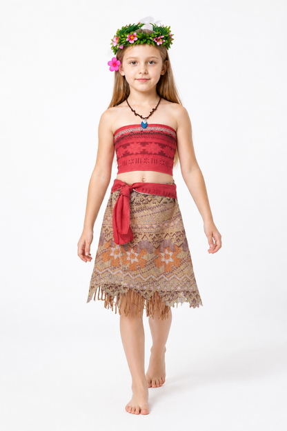 Moana Costume with Skirt and Necklace for Children Costumes detail 2