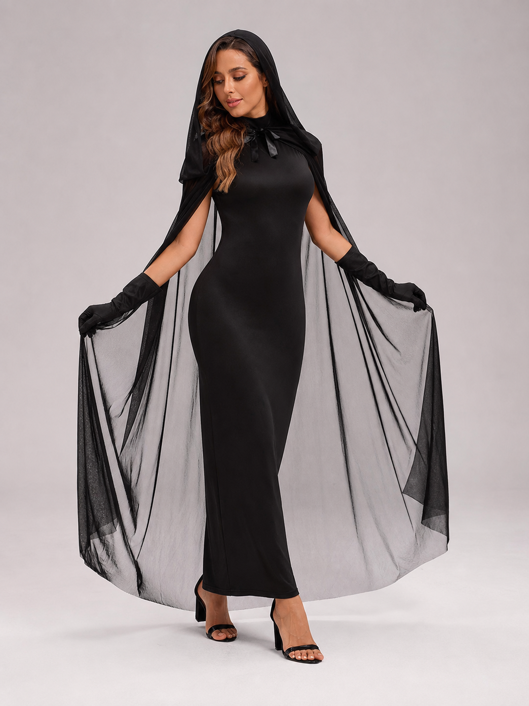 Cosplay Costume: Black Hooded Jumpsuit