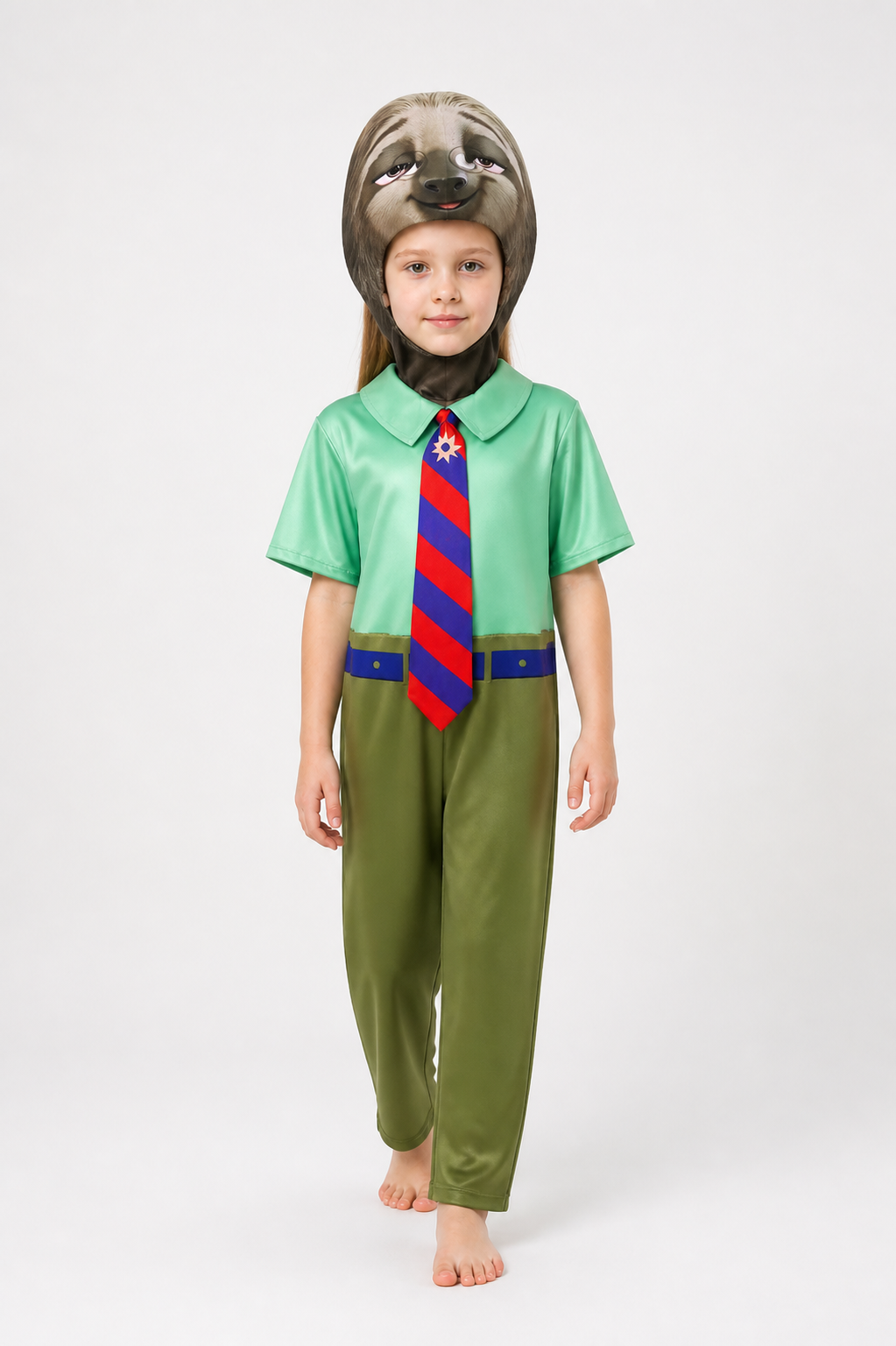 Sloth Jumpsuit with Tie and Belt, Carnival Costume Costumes detail 2