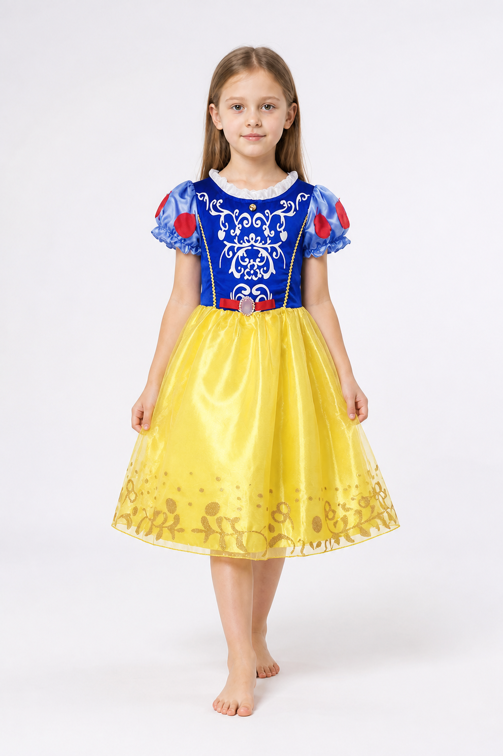 Children's Dress with Short Sleeves and a Red Belt Costume Dresses detail 2