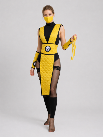 Mortal Kombat Ninja Cosplay Costume with Mask Costume Masks detail 2
