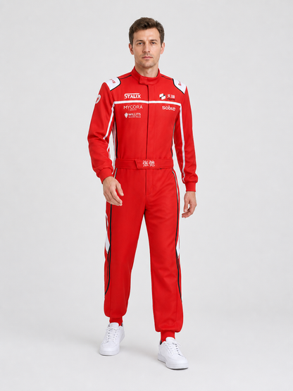Red, White, and Black Racing Jumpsuit for Cosplay Costumes detail 2