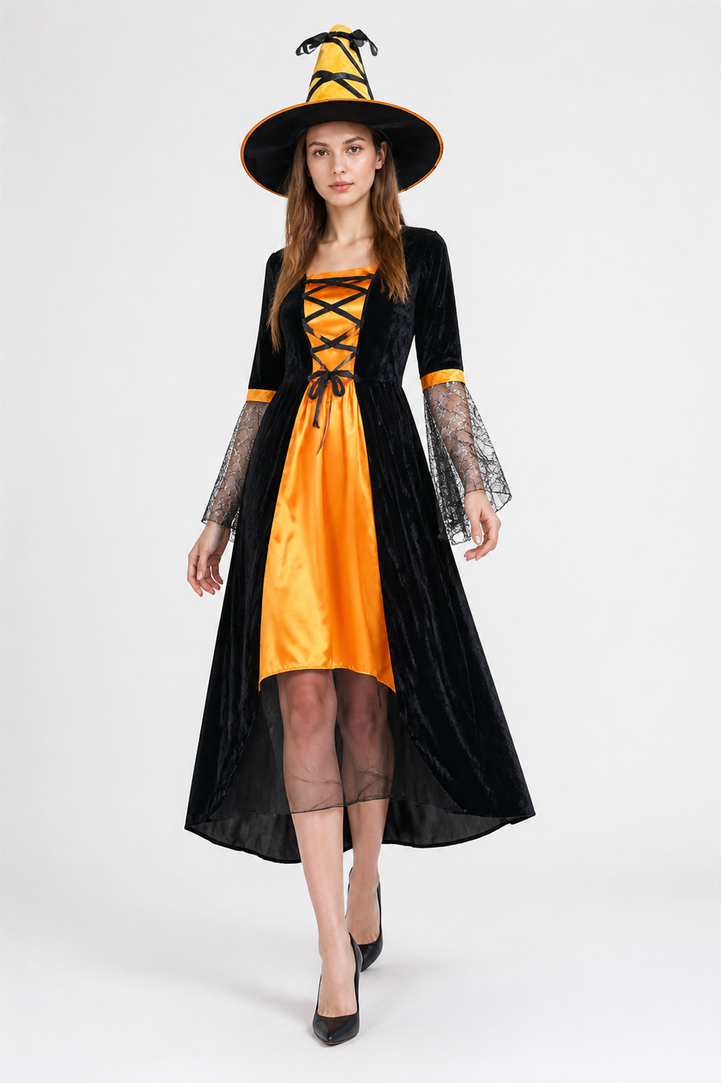 Black and Silver Dress with Witch Hat Costume Dresses detail 2