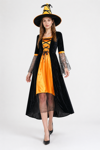 Black and Silver Dress with Witch Hat Costume Dresses detail 2