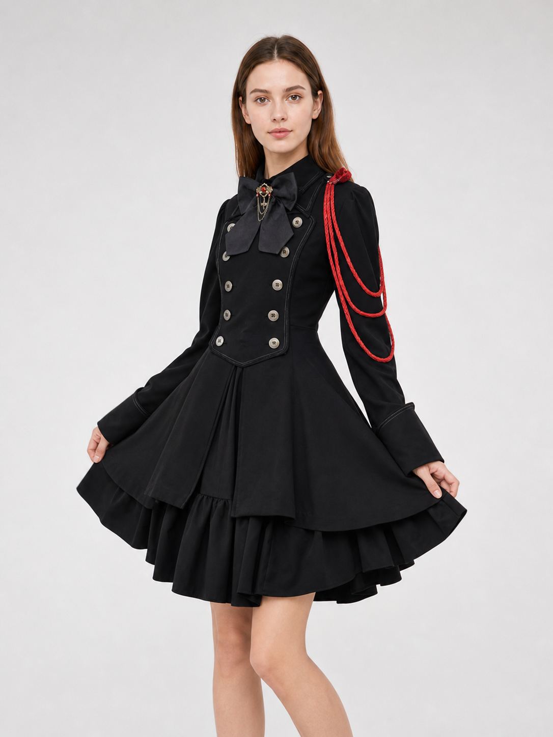 Gothic Steampunk Dress with Bow