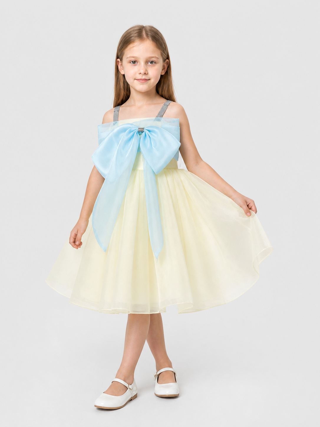 Princess Dress with a Full Layered Skirt and Bow Costume Dresses detail 2