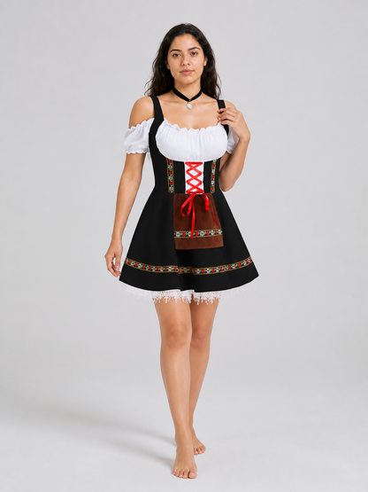 Sundress with Apron and Colorful Ribbons