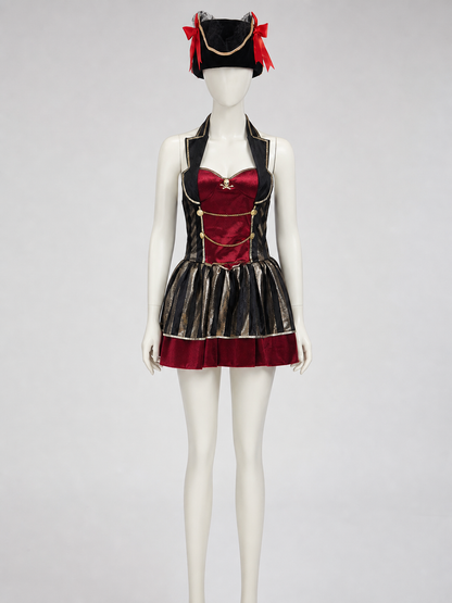 Pirate Cosplay Dress with Gold Decoration
