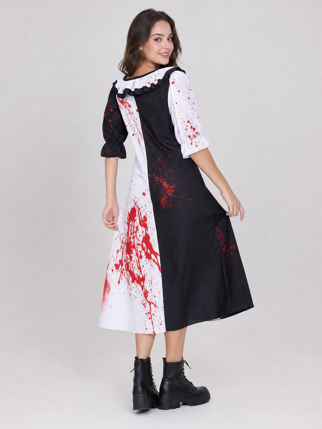 Clown Costume Dress for Halloween with Blood Print