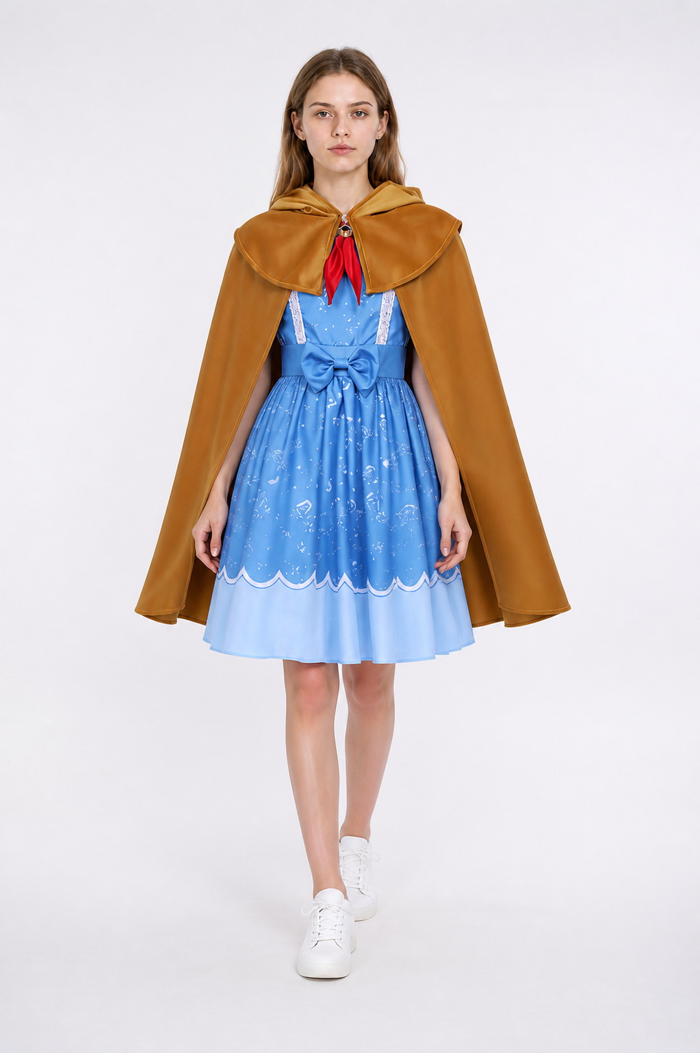Cosplay Costume with Dress, Cape, and Scarf