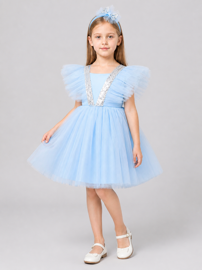 Princess Dress for Girls with a Full Skirt and Sleeves Costume Dresses detail 2