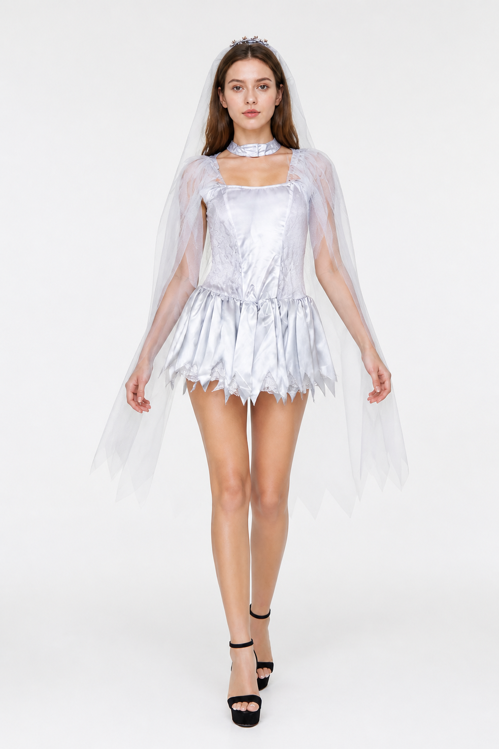 Stage Costume with Veil and Lace Hem Costumes detail