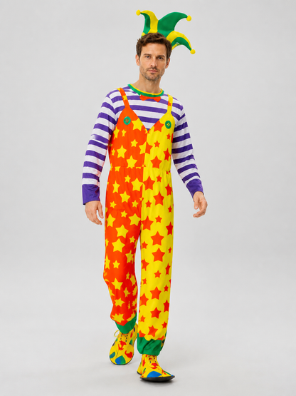 Clown Costume, Jumpsuit and Hat Costume Headwear detail 2