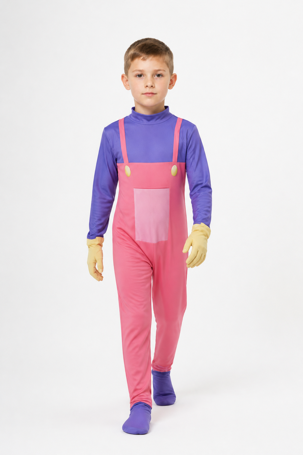 Circus Clown Cosplay Jumpsuit, Pink and Purple Costumes detail 2