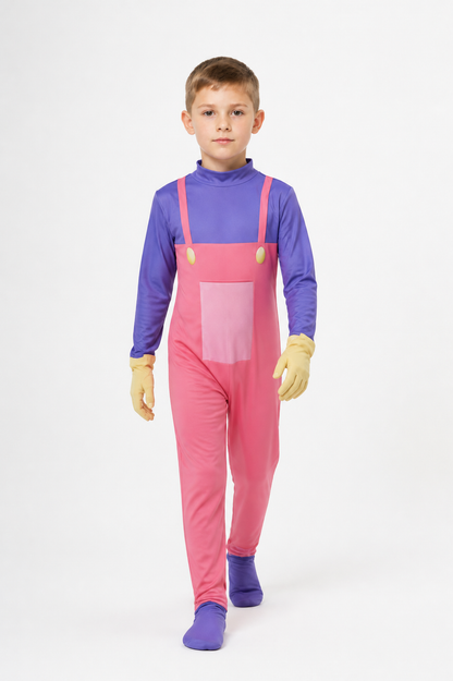 Circus Clown Cosplay Jumpsuit, Pink and Purple Costumes detail 2