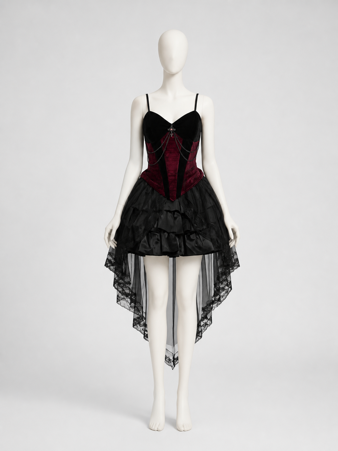 Gothic Black-and-Red Halloween Costume Dress Costume Dresses detail 2