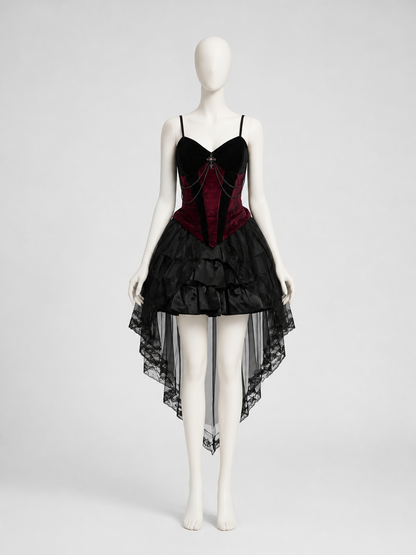 Gothic Black-and-Red Halloween Costume Dress Costume Dresses detail 2
