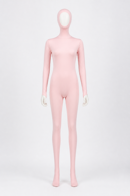 Pink one-piece jumpsuit with hood and gloves product detail 2