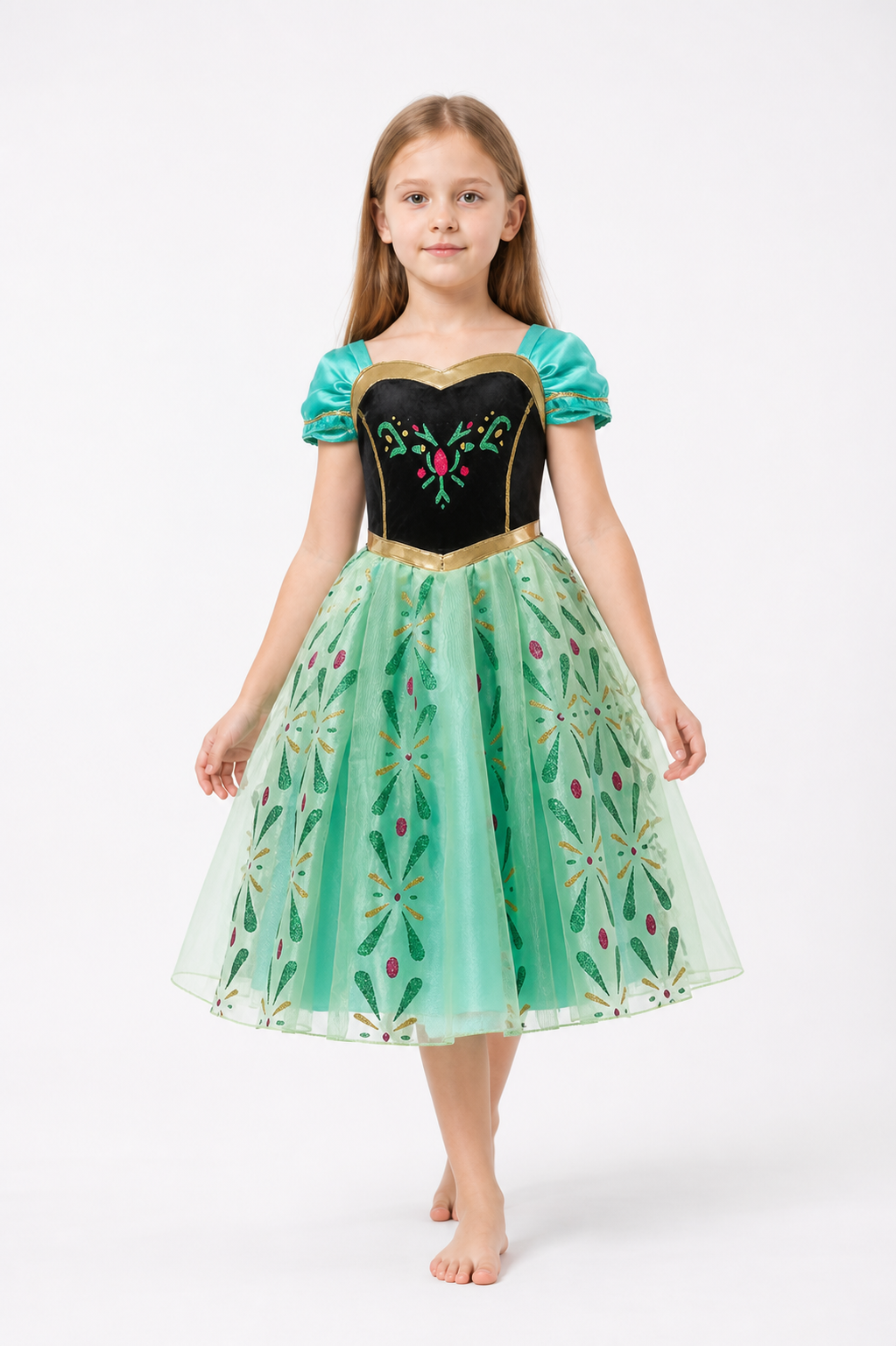 Children's Carnival Dress with a Full Skirt and Flowers Costume Dresses detail 2