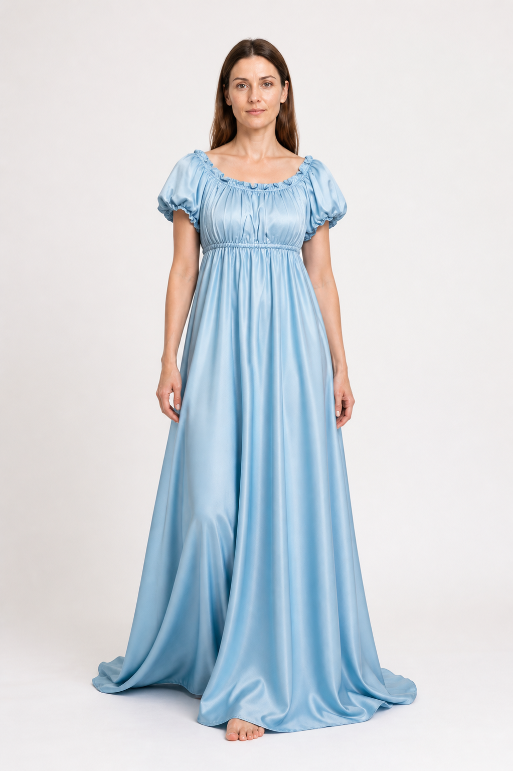 Long Light Blue Bridgerton Dress for Balls and Cosplay Costume Dresses detail 2