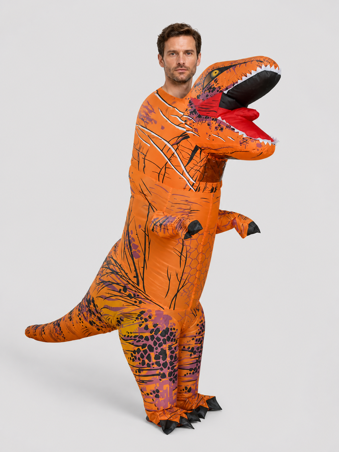 Inflatable Tyrannosaurus Costume for Halloween, Orange Costumes detail 2