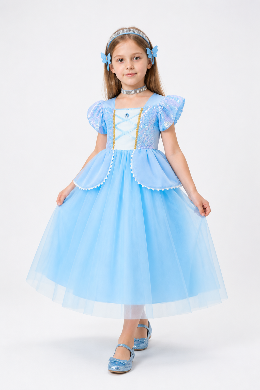 Blue Cinderella Dress, Full Skirt, with Carnival Accessories Costume Dresses detail 2