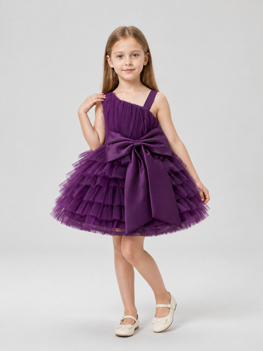 European-Style Sleeveless Tulle Dress with Bow LAL93 Costume Dresses detail 2