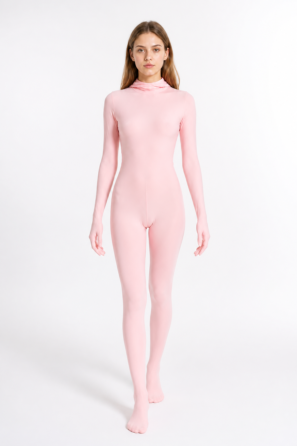 Pink Spandex Hooded Halloween Bodysuit Costumes detail 2