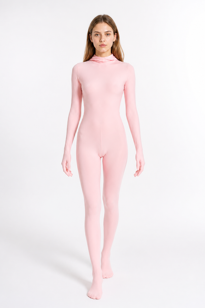Pink Spandex Hooded Halloween Bodysuit Costumes detail 2
