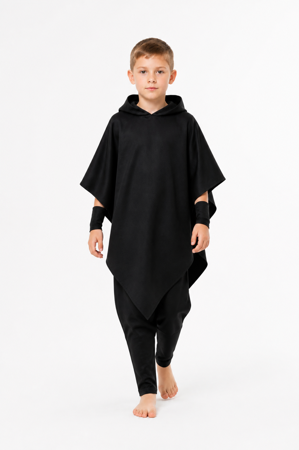 Long Black Hooded Masquerade Costume Costumes detail 2