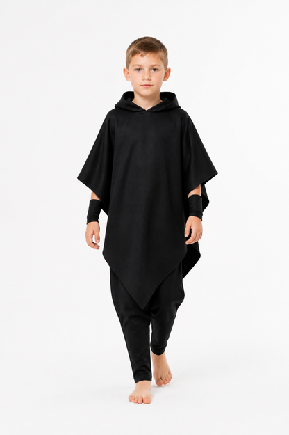 Long Black Hooded Masquerade Costume Costumes detail 2