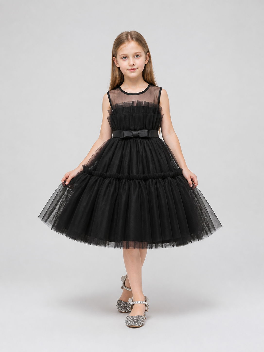 Black Princess Dress for Girls with a Full Skirt Costume Dresses detail 2