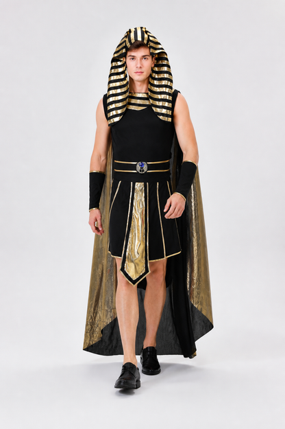 Ancient Egyptian Costume with Headpiece and Cloak