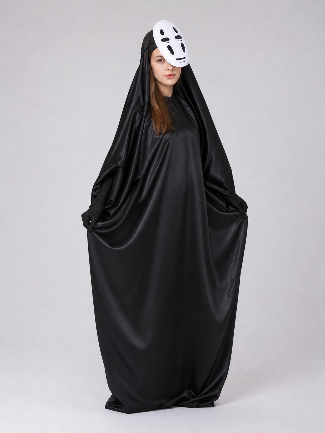 No-Face Costume with Hood, Mask, and Gloves
