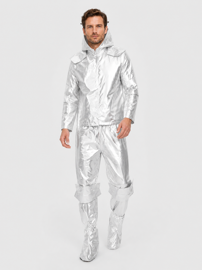 Silver Astronaut Costume with Hood for Halloween Costumes detail