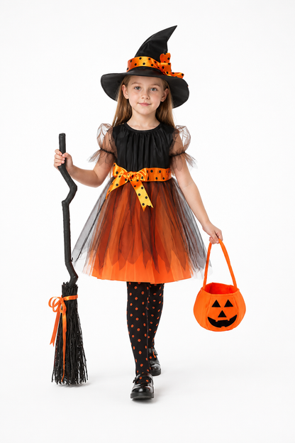 Witch Costume, Tutu Dress with Bow and Mesh Costume Dresses detail 2