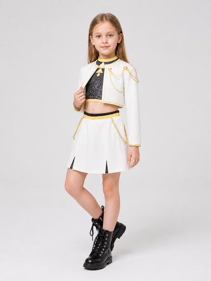 Cosplay Costume for Performances, 3-Piece Set, White and Gold Costumes detail 2