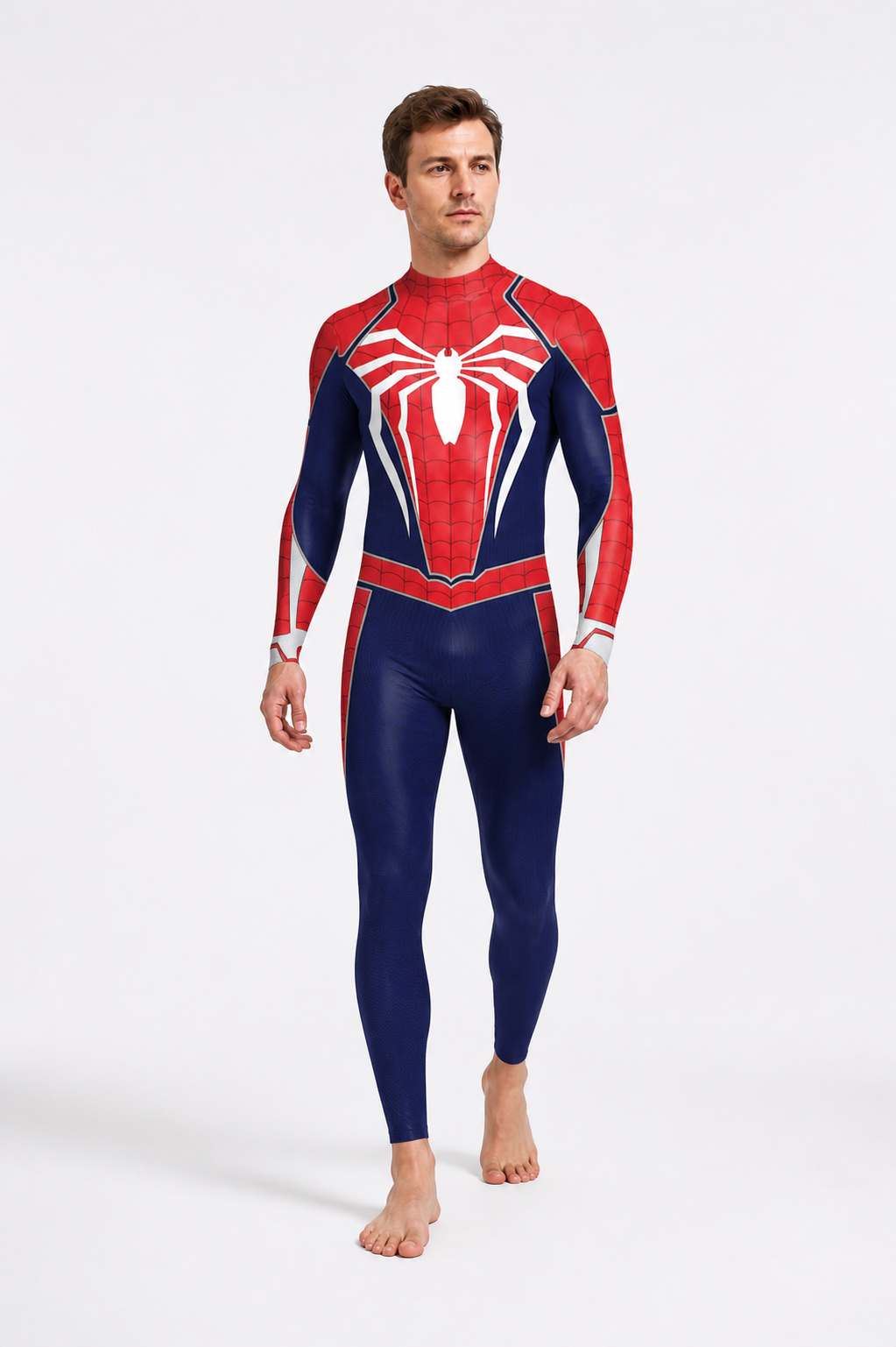 Red and Blue Spider-Man Costume with Web Pattern Costumes detail 2