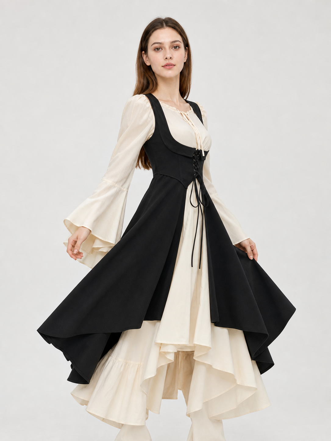 Black Medieval-Style Overdress