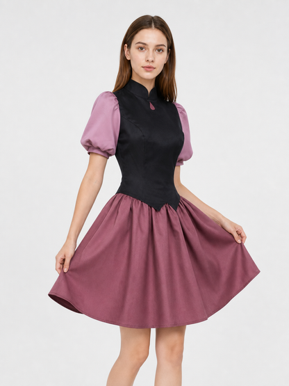 Amity Cosplay Costume: Black Top and Burgundy Skirt