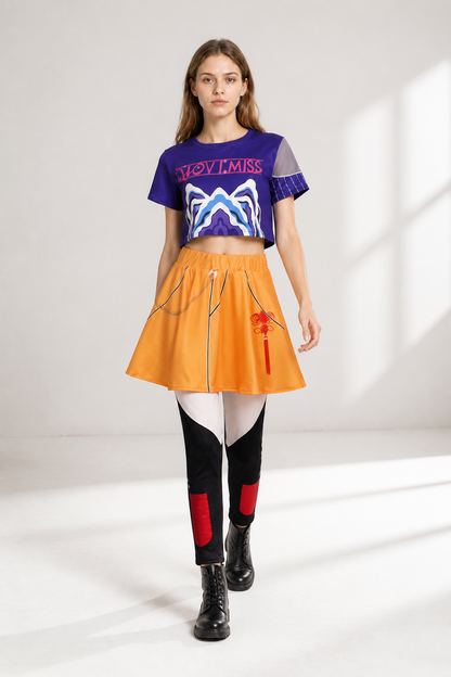 Two-Piece Cosplay Costume with Top and Skort Costumes detail 2