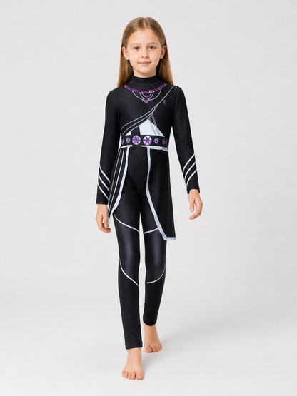 Punk Rumi Cosplay Jumpsuit, Black, with Decorative Details Costumes detail 2