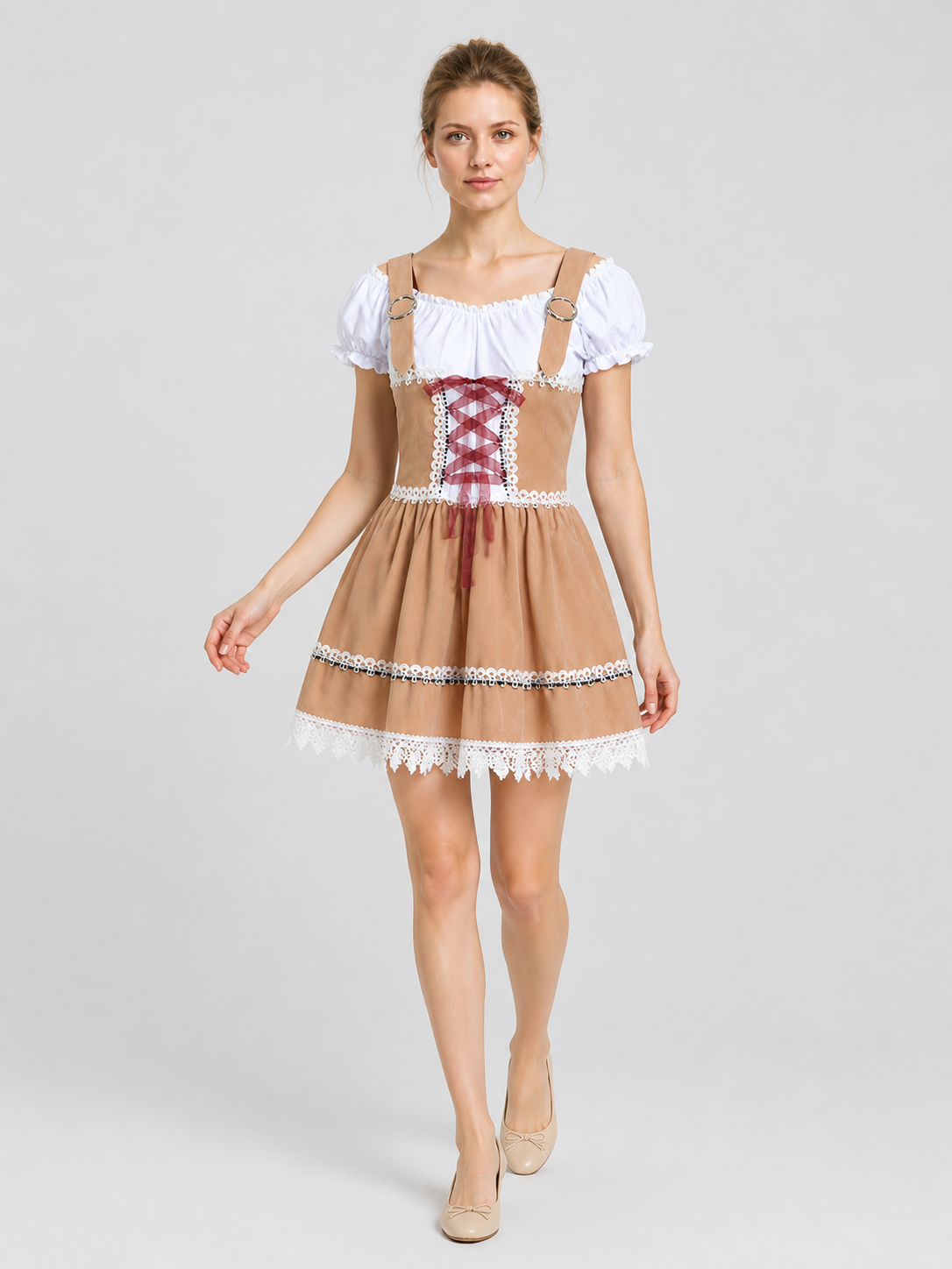 Bavarian-Style Dress with Suspenders and Lace Costume Dresses detail 2
