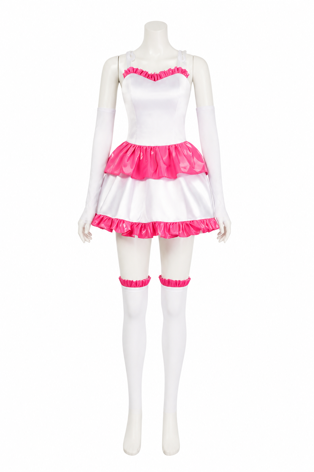 Dress with a Corset Bodice and Tiered Skirt